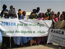 Le comité d'accueil pour le retour des Négro-Mauritaniens, à Rosso en Mauritanie.