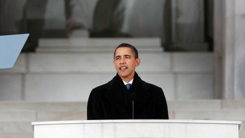 Barack Obama s'est adressé à la foule. Barack Obama s'est adressé à la foule.