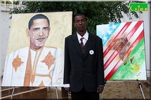 Obama par un peintre mauritanien Obama par un peintre mauritanien
