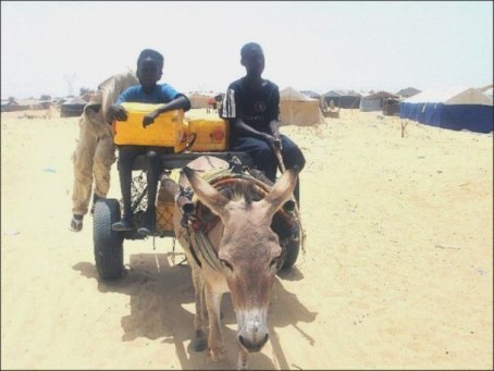 Les enfants mauritaniens sont souvent chargés de collecter l'eau pour leurs familles Les enfants mauritaniens sont souvent chargés de collecter l'eau pour leurs familles