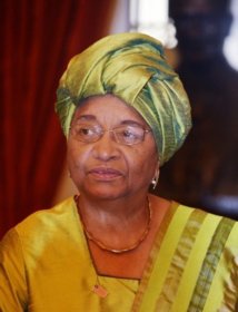 La présidente du Libéria Ellen Johnson Sirleaf La présidente du Libéria Ellen Johnson Sirleaf