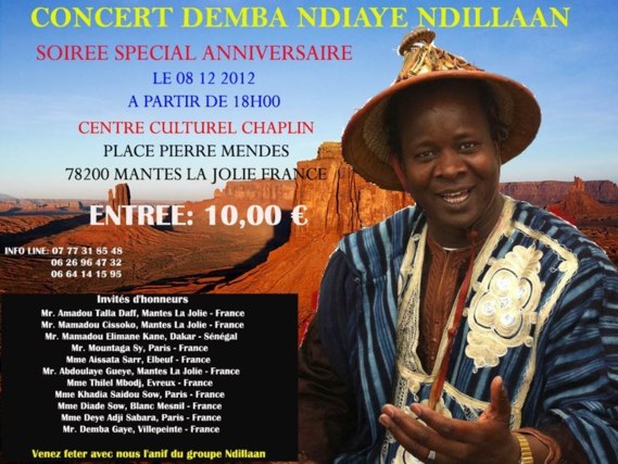 Invitation : Spécial anniversaire avec Demba Ndiaye Ndillaan le 8 décembre 2012 Invitation : Spécial anniversaire avec Demba Ndiaye Ndillaan le 8 décembre 2012