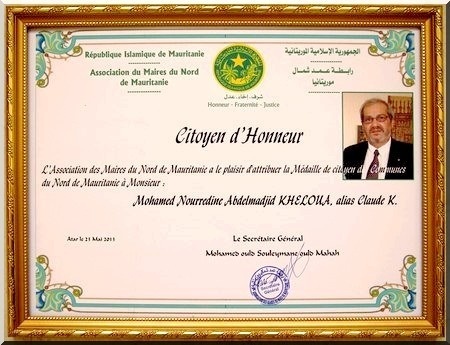 Le webmaster du portail Cridem décoré de la médaille de 'citoyen d’honneur'