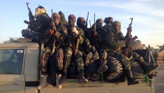 Des soldats tchadiens, à la frontière entre le Nigeria et le Cameroun, le 21 janvier 2015.