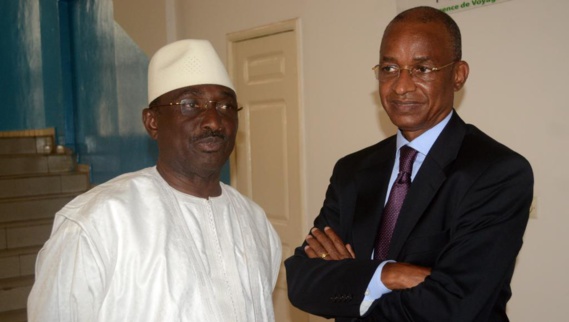 Les opposants guinéens Sidya Touré (g.) et Cellou Dalein Diallo.