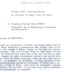 Un document historique inédit : Amadou Malick Gaye écrivait ainsi, à Moctar Ould Daddah, le 29 avril 1966 ( à lire ou à relire absolument !) Un document historique inédit : Amadou Malick Gaye écrivait ainsi, à Moctar Ould Daddah, le 29 avril 1966 ( à lire ou à relire absolument !)