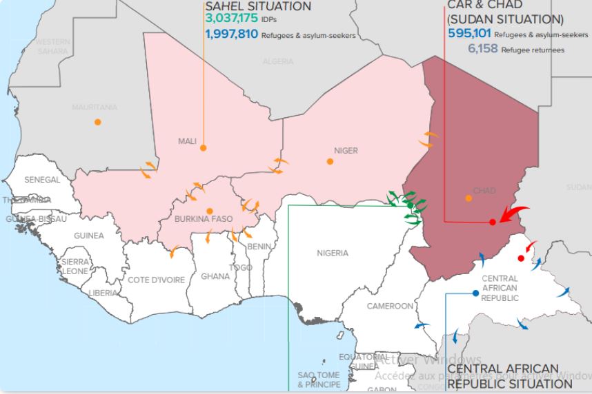 Réfugiés en Afrique de l’Ouest et du Centre : une augmentation de 56% en un an