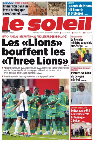 Football : le Sénégal devient la première équipe africaine à battre l’Angleterre