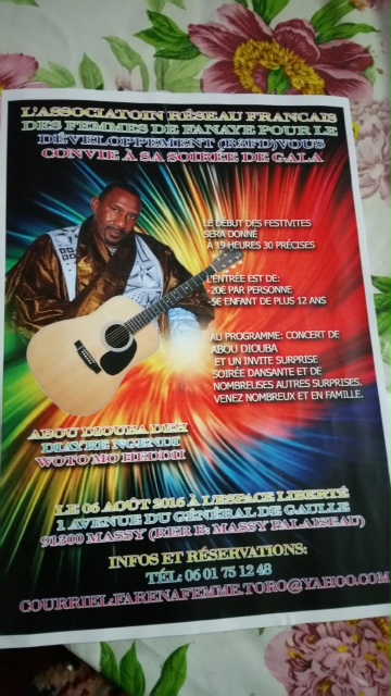 INVITATION : ASSOCIATION DES FEMMES DE FANAYE - SOIREE ANIMEE PAR ABOU DJOUBA - 6 août à Massy Palaiseau